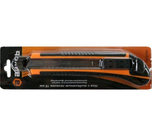 Нож с выдвижным лезвием 18мм двухкомпонентн. корпус автоматический фиксатор Вихрь 73/10/10/4