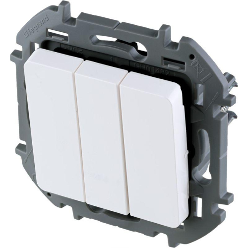 Выключатель 3-кл. Inspiria 250В 10AX бел. Leg 673640