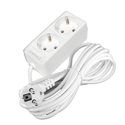 Удлинитель 2х5м с заземл. 16А IP20 3.5кВт ПВС 3х1 бел. DOMTOK 2387