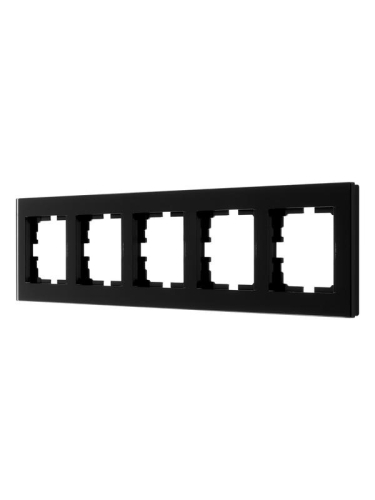 Рамка 5-местн. гориз. VESNA стекло черн. LEZARD 742-5880-150