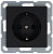 Розетка 1-м Shuko 16А IP20 с заземл. защ. шторки механизм черн. матов. soft touch Jasmart G5501PB