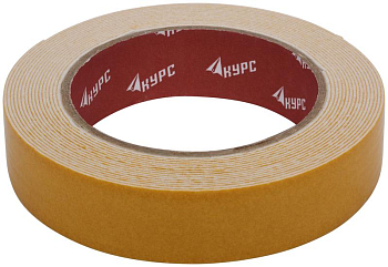 Лентамонтажная клейкая на вспененной основе 25ммх5м черн. КУРС 11789