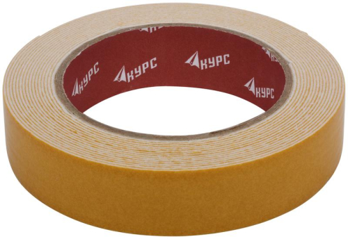 Лентамонтажная клейкая на вспененной основе 25ммх5м черн. КУРС 11789