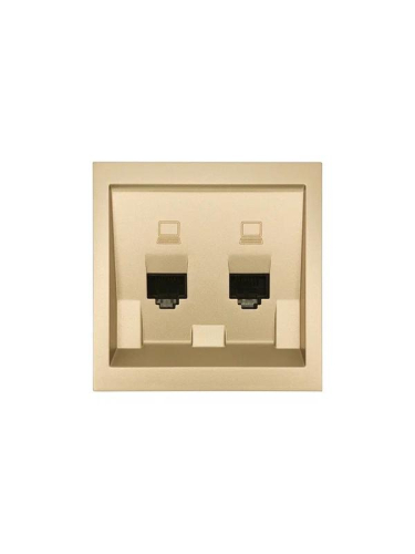 Розетка 2-мест. компьютерная СП ZIMA IP20 зол. LEZARD 704-3688-141