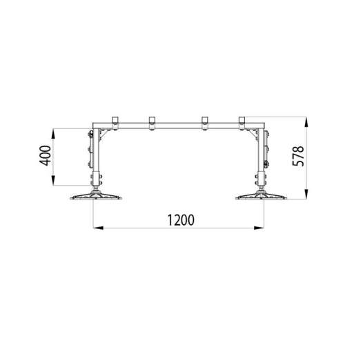 Конструкция опорная для установки оборудования TECHNORAPTOR FOOT 1200х3000 тип 2 KM-TR-F-SSEI-1200-3000-2 КМ TR0017