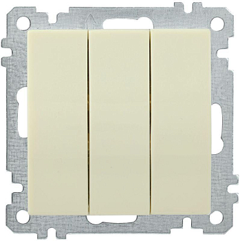 Выключатель 3-кл. СП Bolero ВС10-3-0-Б 10А IP20 10А IP20 механизм крем. IEK EVB30-K33-10