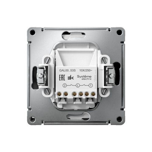 Выключатель 2-кл. ArtGallery (сх. 5а) 10AX с подсветкой быстрозажим. клем. механизм карбон SE GAL001053S