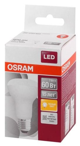 Лампа светодиодная LS R63 60 7W/830 230В FR E27 OSRAM 4058075282629