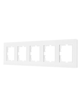 Рамка 5-местн. гориз. VESNA стекло бел. LEZARD 742-5480-150