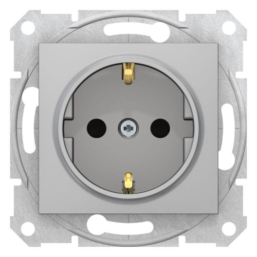 Механизм розетки 1-м СП Sedna 16А IP20 с заземл. быстрозажим. контакты защ. шторки алюм. SchE SDN3001760