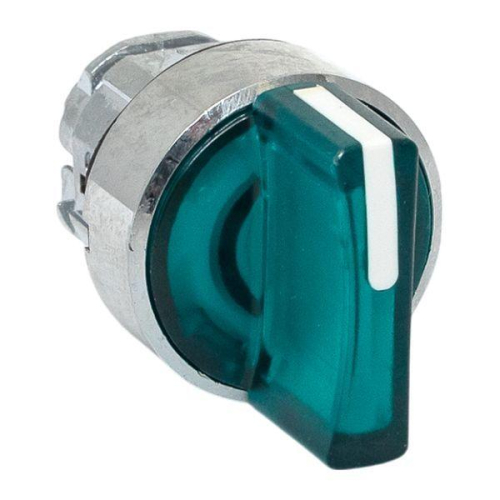 Механизм переключателя исполнительный ХB4 зел. на 3 положения возвратный без фиксации с подсветкой с короткой ручк IP65 EKF XB4BD3L-G-65