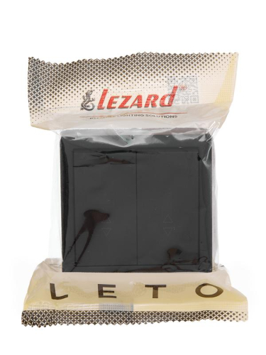 Выключатель проходной 2-кл. ОП LETO черн. бархат LEZARD 752-4200-106