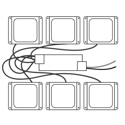 Светильник светодиодный PPL 089/G OPAL 42Вт 6500К IP40 6х(89х89х40мм) GREY ДВО/ДПО домино в потолок Грильято (комплект 6шт) Pro JazzWay 5060173