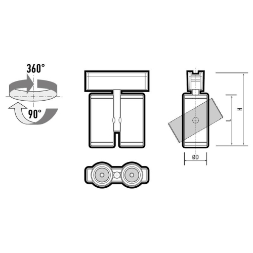 Светильник светодиодный трековый Метр (MTR)16 2320A 2х10Вт 4000К 36град. BL IP20 низковольтный Pro черн. JazzWay 5056718