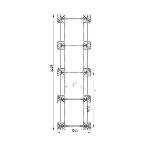 Конструкция опорная для установки оборудования TECHNORAPTOR FOOT 1200х5000 тип 1 KM-TR-F-SSEI-1200-5000-1 КМ TR0021