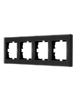 Рамка 4-местн. гориз. VESNA стекло черн. матов. LEZARD 742-5980-149