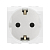 Розетка 1-м СП 2мод. Brava 16А IP20 с заземл. защ. шторки бел. DKC 76482B