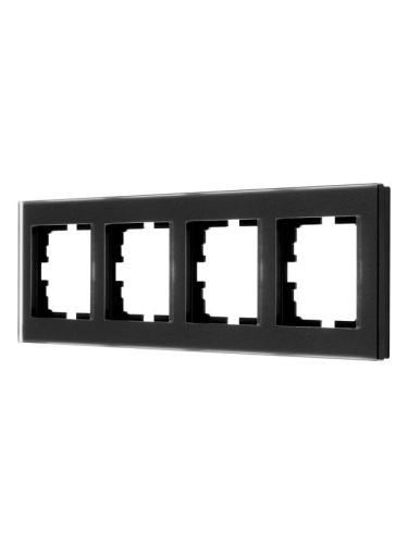Рамка 4-местн. гориз. VESNA стекло черн. матов. LEZARD 742-5980-149
