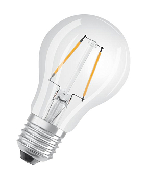 Лампа светодиодная филаментная LED Star A 1.5Вт (замена 15Вт) прозр. 2700К тепл. бел. E27 136лм угол пучка 300град. 220-240В OSRAM 4058075461437