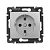 Розетка 1-м СП Valena 16А IP21 230/250В 2P+E с заземл. защ. шторки на винтах механизм алюм. Leg 770121
