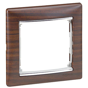Рамка 1-м Valena темн. дерево/сер. штрих (DIY-упак.) IEK 696730