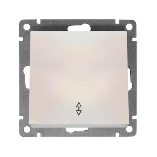 Переключатель проходной 1-кл. СП Афина 10А IP20 механизм жемчуж. Universal A0025-OBr