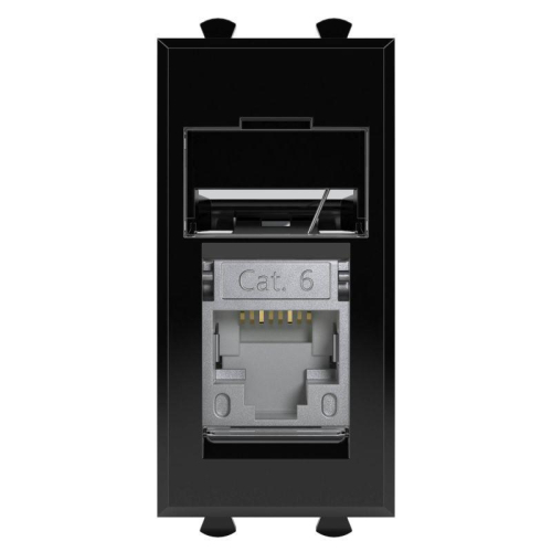 Розетка компьютерная 1мод. Avanti "Черный квадрат" RJ-45 модульная кат.6 экран DKC 4402391