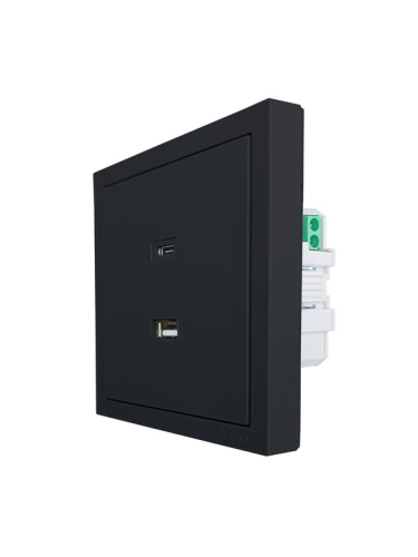 Розетка СП ZIMA IP20 Type-C + USB механизм черн. бархат LEZARD 704-4288-192TC