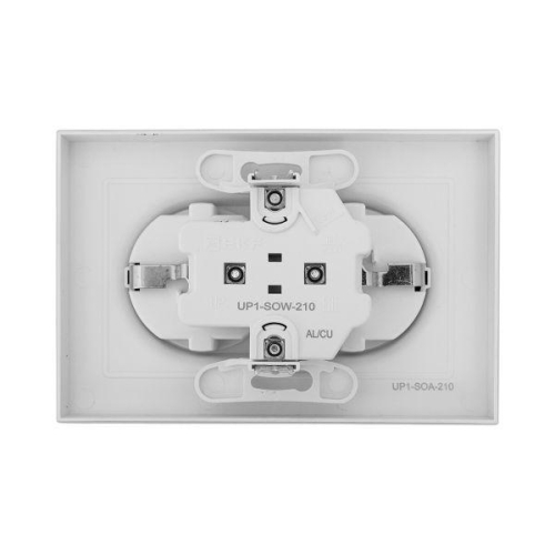 Розетка 2-м СП Эпика 16А с заземл. без защ. шторок с рамкой механизм алюм. EKF UP1-SOA-210