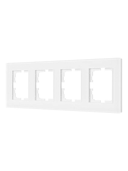 Рамка 4-местн. гориз. VESNA стекло бел. LEZARD 742-5480-149