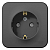 Розетка 1-м ОП Blanca 16А IP20 250В с заземл. защ. шторки антрацит SE BLNRA011106