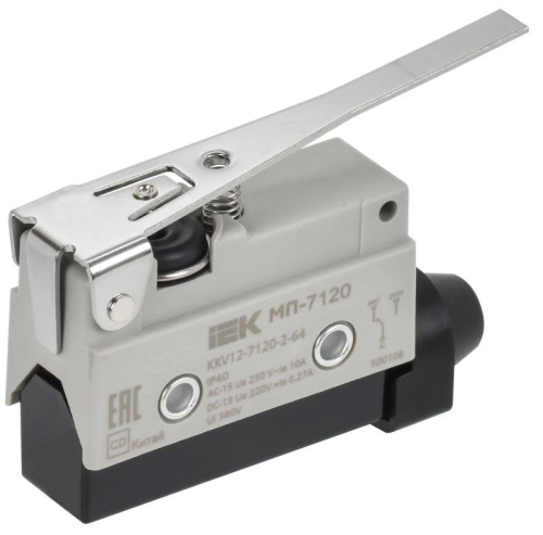 Микропереключатель концевой МП-7120 рычаг IP40 IEK KKV12-7120-2-64