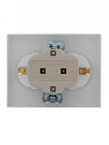 Розетка 2-м СП Karina с заземл. керамика жемчуж./бел. перламутр. LEZARD 707-3000-127