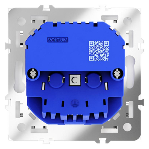 Розетка 1-м СП S70 16А с USB A+A с заземл. защ. шторки механизм бел. матов. Voltum VLS040402
