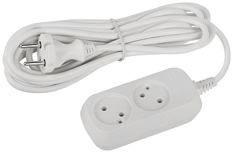 Удлинитель электрический UDL-10-250 Greenline 2 розетки без заземления 5м ПВС 2х0.75кв.мм Эра Б0065044