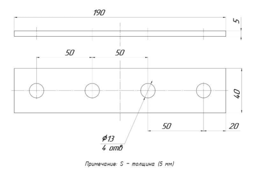 Пластина STRUT 4 отверстия HDZ EKF stp4-HDZ