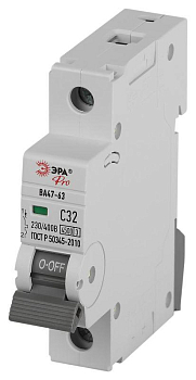 Выключатель автоматический 1п C 32А 4.5кА ВА47-63 PRO ЭРА Б0059410