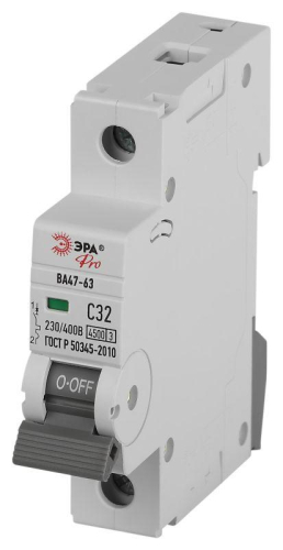 Выключатель автоматический 1п C 32А 4.5кА ВА47-63 PRO ЭРА Б0059410