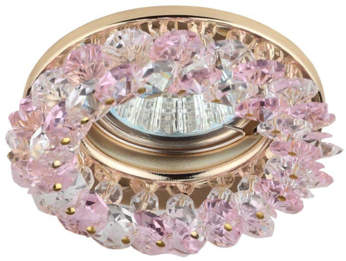 Светильник DK16 GD/WH/PK декор &quot;круглый с мелкими хрусталиками&quot; зол./прозр./роз. ЭРА C0043795