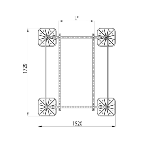 Конструкция опорная для установки оборудования TECHNORAPTOR FOOT 1200х1500 KM-TR-F-SSEI-1200-1500 КМ TR0011