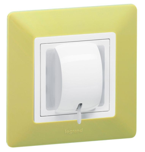 Выключатель кнопочный Valena Life 6А 250В с лицев. панелью со шнуром безвинтов. зажимы механизм бел. Leg 752124