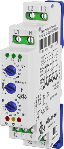 Реле контроля напряжения 3ф РКН-3-26-15 AC230В/AC400B УХЛ4 Меандр A8302-16938612