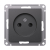 Розетка AtlasDesign 16А без заземл. защ. шторки механизм базальт SE ATN001449