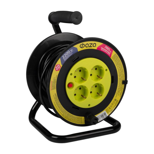 Удлинитель на катушке 4х20м с с заземл. CRG-04-2000 ФАZА 5063785