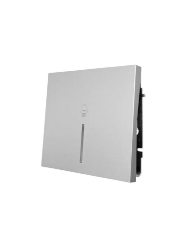 Кнопка звонка с индик. СП ZIMA IP20 безвинт. зажим сер. матов. LEZARD 704-7488-108QC