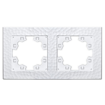 Рамка 2-м Афина фактурная универс. бел.Universal A10044