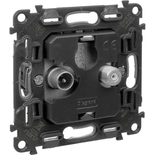 Розетка телевизионная TV/SAT 2-м Valena In'matic 5-862МГц/950-2400МГц с топологией "звезда" механизм Leg 753057