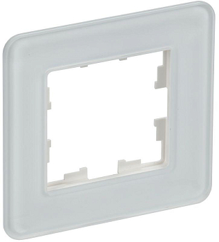 Рамка 1-м BRITE РУ-1-2-Бр стекло бел. RE IEK BR-M12-G-41-K01