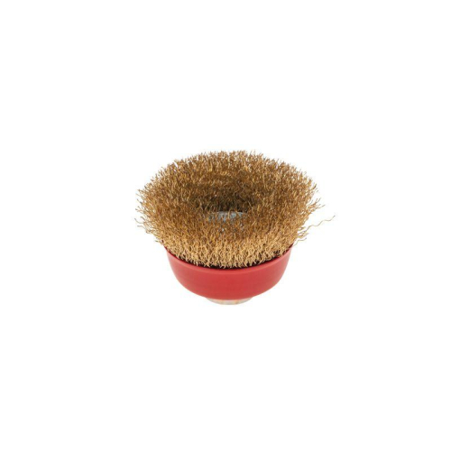 Щетка чашечная для УШМ витая латунированная проволока 65мм М14 Kranz KR-91-1211