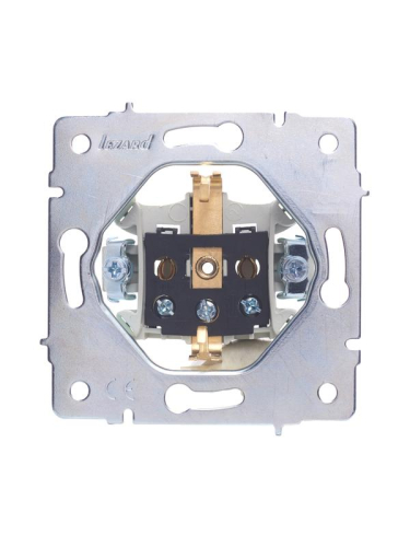 Розетка 1-м СП Vesna с заземл. с крышкой ПБТ механизм жемчуж./бел. перламутр LEZARD 742-3088-123B